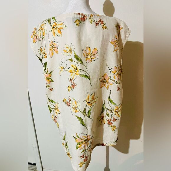 Rachel Roy linen top tropical floral summer beach vacation resort wear women XL - Picture 5 of 8
